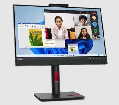  Lenovo 23.8" TIO 24 G5 Black/Red, 16:9, IPS, 1920x1080, 4ms, 250cd, 60Hz, 1xHDMI, 1xDP, 1xUSB, Camera FHD, SPK, HAS