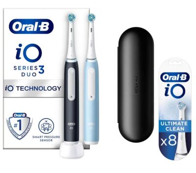    IO3 DUO MATT BLACK + ICE BLUE ORAL-B